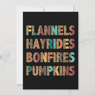 Convites Flannels inspirados Hayrides Bonfire Pumpkins
