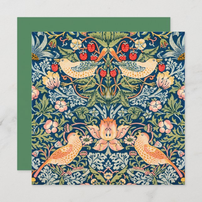 CONVITES FLATCARD: WILLIAM MORRIS: LADRÕES DE MORANGO (Frente/Verso)