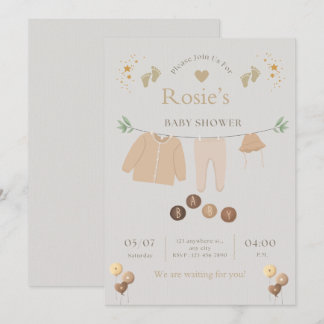 Convites Flate Baby Shower Invitation 