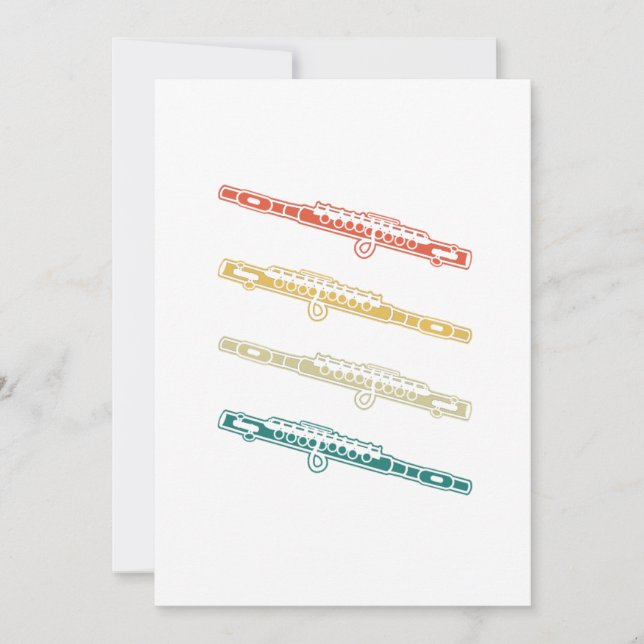 Convites Flauta De Instrumento De Flute De Música Flutuante (Frente)