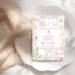 Convites Flautista de Fada Florestal e Festa de aniversário