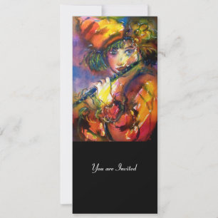 Convites FLAUTISTA RETRATO Programa da Festa de Mascarada