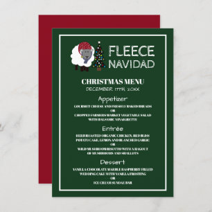 Convites Flece Navidad, Estilo Espanhol Menu de Natal