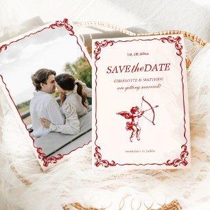 Convites Flecha do Cupido Vermelho Casamento Antigo Save th