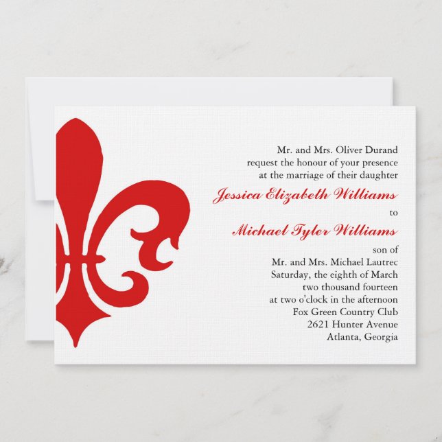 Convites Fleur de Lis (Frente)