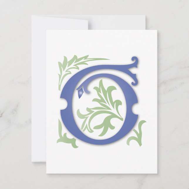 Convites Fleur-de-lis G Monograma (Frente)