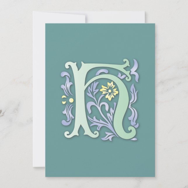 Convites Fleur-de-lis H Monograma (Frente)