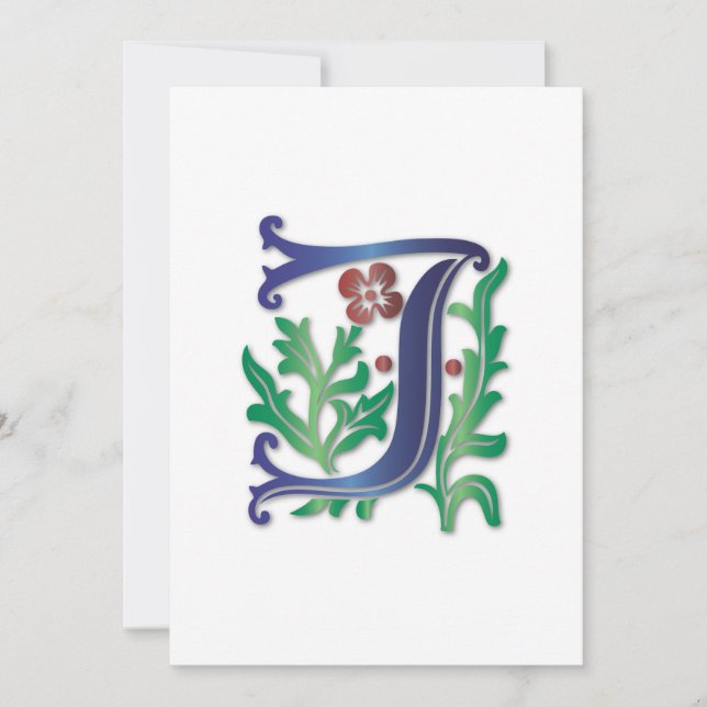 Convites Fleur-de-lis J Monograma (Frente)