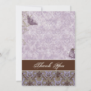 Convites Fleur di Lys Damask - Bilhetes de Agradecimento de