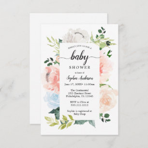 Convites Fleur Jolie Bonito Floral Chá de fraldas Convida