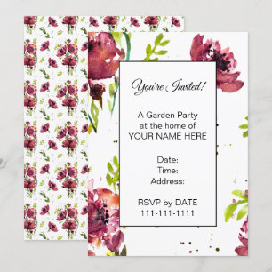 Convites Fleur Watercolor Poppy