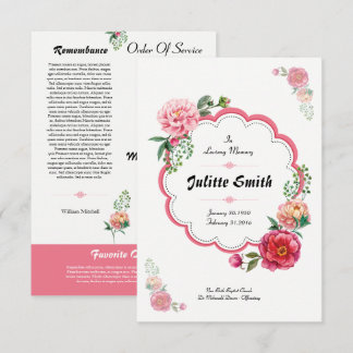 Convites Floal Funeral Program Flyer