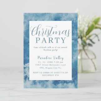 Convites Floco de Neve Azul Moderno do céu