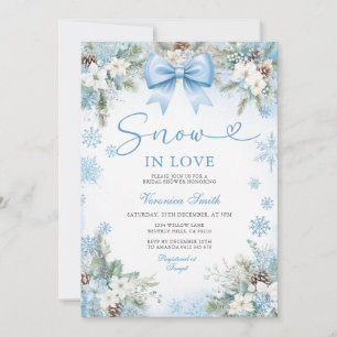 Convites Floco de Neve Azul Neve no Amor Chuva de Noiva de 