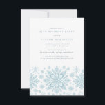 Convites Floco de neve branco azul do aniversário de 40 ano<br><div class="desc">Flocos de neve de cor azul muito elegantes criam uma bonito borda ao longo do final deste convite de aniversário para adultos. A design moderna e minimalista tem uma sensação aberta e arejada. A estética contemporânea apelará a pessoas de todas as idades.</div>