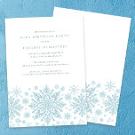 Convites Floco de neve branco-Festa de aniversário azul 60<br><div class="desc">Flocos de neve de cor azul muito elegantes criam uma bonito borda ao longo do final deste convite de aniversário para adultos. A design moderna e minimalista tem uma sensação aberta e arejada. A estética contemporânea apelará a pessoas de todas as idades.</div>