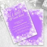Convites Floco de neve da Terra Festa de aniversário 60 Win<br><div class="desc">A maravilha Elegante do inverno, 60º aniversário de convite, apresenta uma bela caligrafia cercada por um floco de neve e borda de neve. Os flocos de neve pop contra o bonito fundo púrpura. Você pode mudar a cor de fundo para qualquer cor. A Wonderland de inverno não pode ser mudada,...</div>