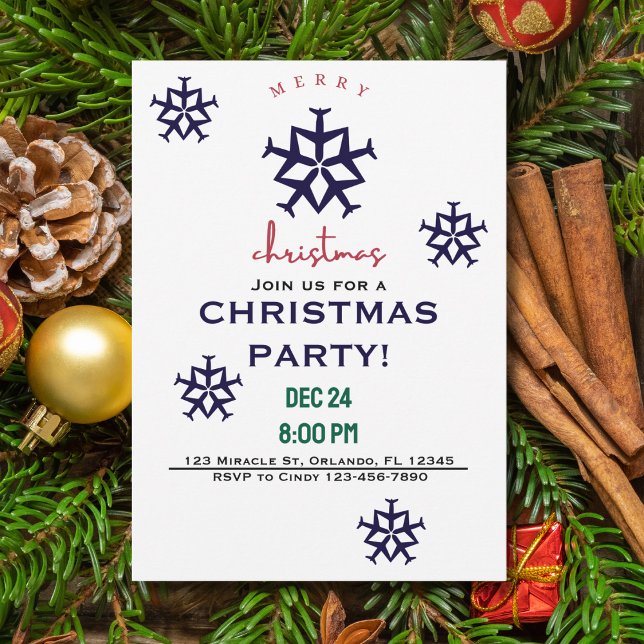Convites Floco de Neve de Avião de Natal Minimalista Aviaçã (Criador carregado)