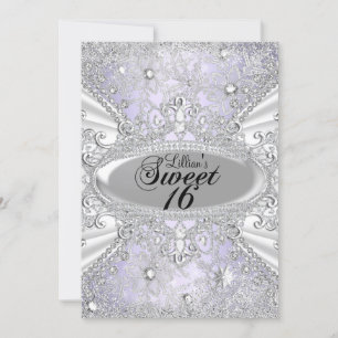 Convites Floco de Neve Diamante Roxo Inverno Encantado Swee