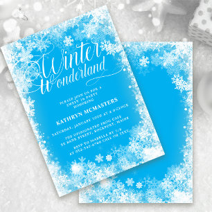 Convites Floco de neve do inverno no Wonderland de 16 festa