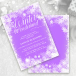 Convites Floco de neve Doce 16 Winter Wonderland<br><div class="desc">Maravilha Elegante de inverno Sweet 16 aniversario apresenta uma bela caligrafia cercada por um floco de neve e borda de neve. Os flocos de neve pop contra o bonito fundo púrpura. Você pode mudar a cor de fundo para qualquer cor. A Wonderland de inverno não pode ser mudada, mas todo...</div>