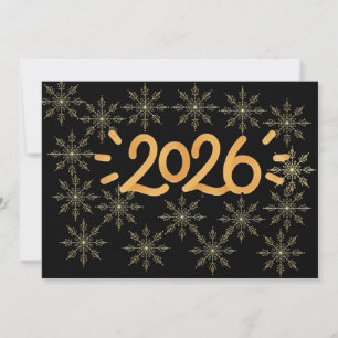 Convites Floco de Neve Dourado 2026 Festa Corporativa e de