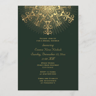Convites Floco de neve dourado noivado de casamento de inve