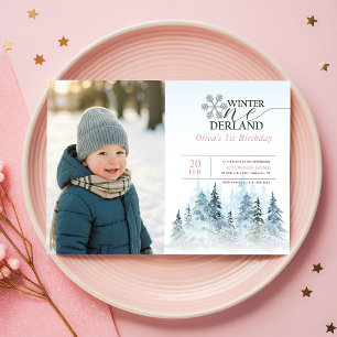 Convites Floco de Neve Inverno Onederland Foto de 1º Aniver