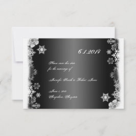 Convites Floco de Neve Preto e Branco para Casamento Save t