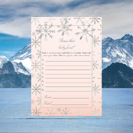 Convites Floco De Neve Rosa Adivinha Aquele Jogo De Chá De 