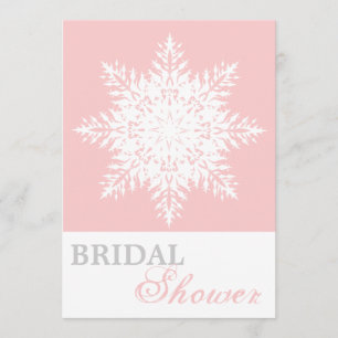Convites Floco de neve rosa, banquete de noiva de casamento