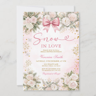 Convites Floco de Neve Rosa Neve no Amor Chuva de Amor no I