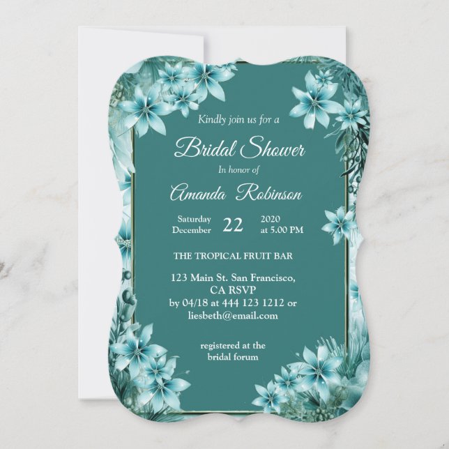 Convites Floco de neve único (Frente)