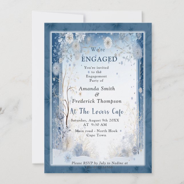 Convites Floco de neve único Design de inverno festivo (Frente)