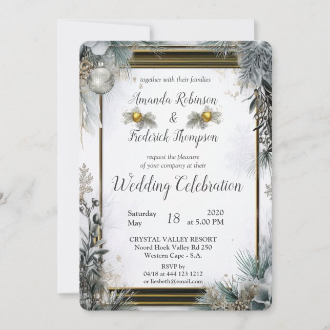 Convites Floco de neve único Design de inverno festivo (Frente)