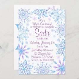 Convites Floco de neve Winter One Derland First Birthday