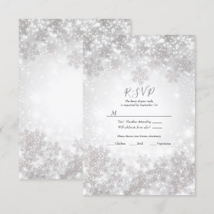 Convites Flocos Brancos de Neve Casamento de Conto de Inver