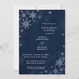 Convites Flocos de Neve à Meia-Noite Ensaio de Casamento de
