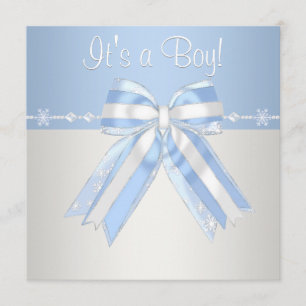 Convites Flocos de Neve Azuis de Prata Flocos de Neve Chás 