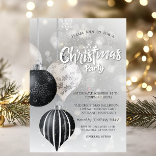 Convites Flocos de Neve,Bolas Empresa de Natal Prata