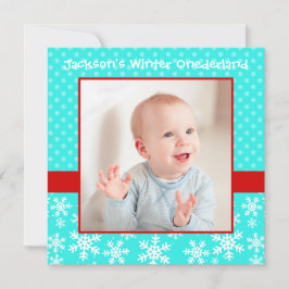 Convites Flocos de neve bonitos Winter Onederland Photo Tea