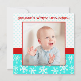 Convites Flocos de neve bonitos Winter Onederland Photo Tea