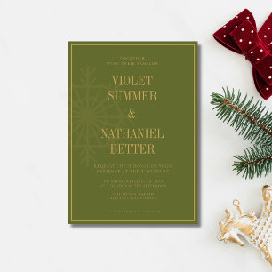 Convites Flocos de Neve de Oliva Borda Guiet Natal Casament