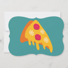 Convites flocos de neve de pizza de pepperoni de natal feio