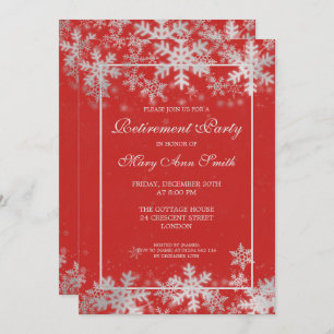 Convites Flocos de neve de prata do Partido Red Winter Reti