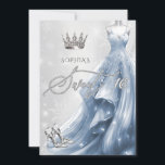 Convites Flocos de neve de vestido azul poeirento 16<br><div class="desc">Silver Dusty Blue Snowflakes Winter Sweet 16 Convite</div>