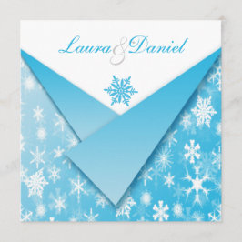 Convites Flocos de neve dos azul-céu e do branco que