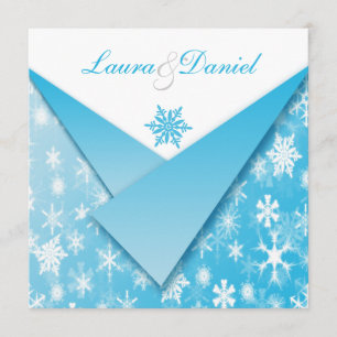 Convites Flocos de neve dos azul-céu e do branco que