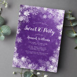 Convites Flocos de neve roxos Wonderland Winter Sweet 16<br><div class="desc">Modelo de 16 convites modernos para o inverno, apresentando uma borda branca em flocos de neve em fundo roxo. Um convite elegante para uma terra maravilhosa de inverno... ... ... ... ... . ... ... . ... ... ... ... ... ... ... ... ... ... ... ... ... ... ......</div>