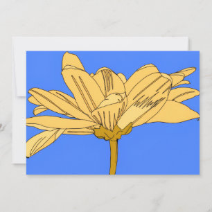 Convites Flor amarela, azul e amarelo